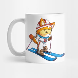 Cute Skiing Anime Fox Mug